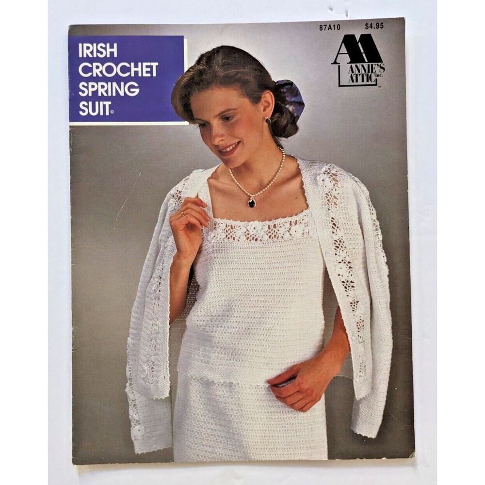 Annie’s Attic Irish Crochet Spring Suit Patterns Cardigan Skirt Camisole 87A10‎